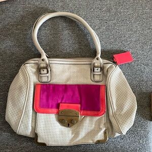 Jessica Simpson Cream and Fuchsia purse